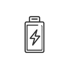 Obraz premium Battery Icon with Lightning Bolt, Minimalist Design, Energy Symbol