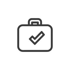 Approved Suitcase: Minimalist Icon of Business Travel with Checkmark