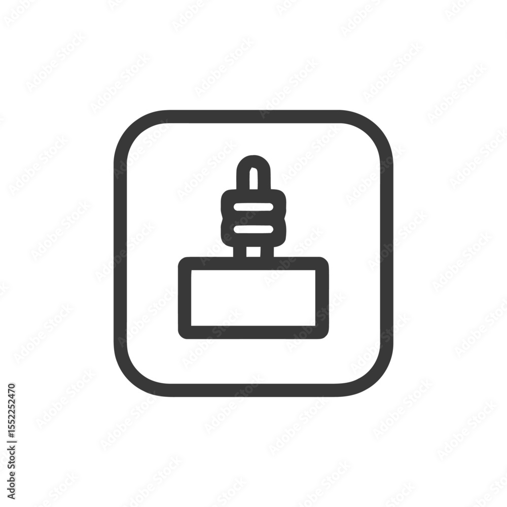 Poster minimalist icon of a rectangular object with handle in rounded square
