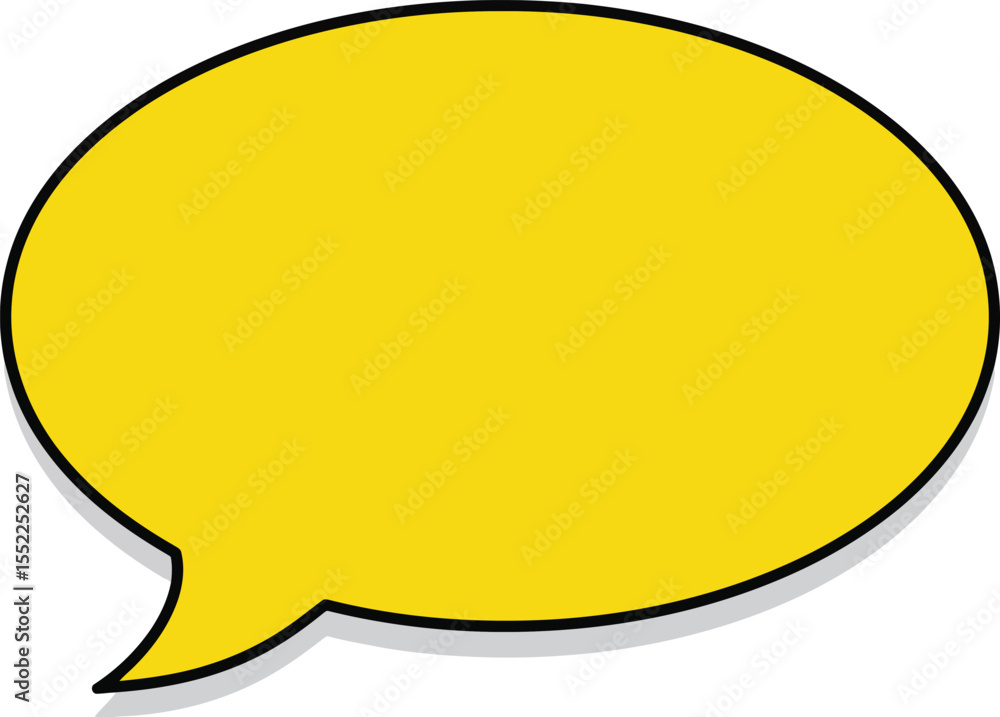 Poster yellow rounded speech bubble with shadow - ai generative