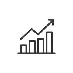 Ascending Bar Graph with Arrow: Business Growth Icon