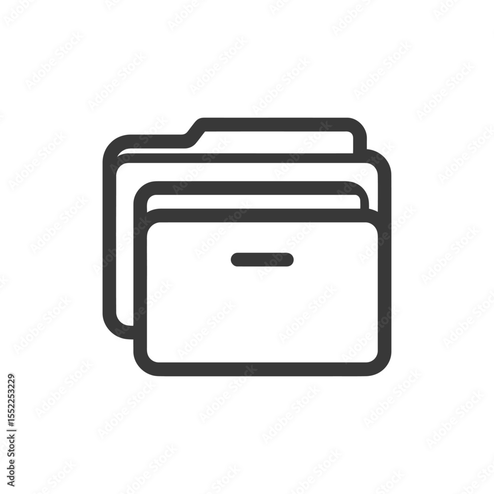 Poster minimalist folder icon: clean line art for data storage and organization