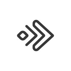Minimalist Arrow Icon: Directional Symbol on White Background, Modern Design.