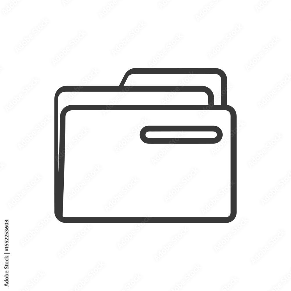 Poster minimalist folder icon: clean line art for data storage