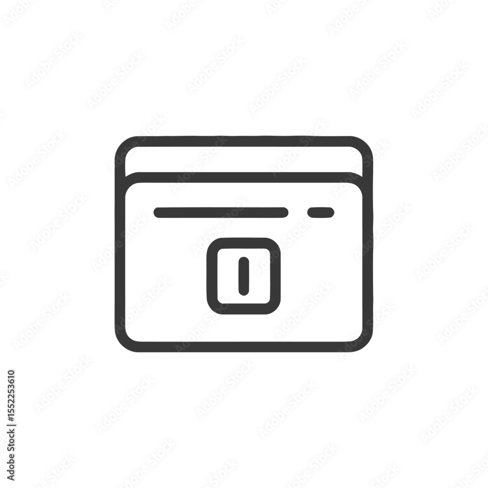 Poster minimalist browser window icon with rounded edges and simple design