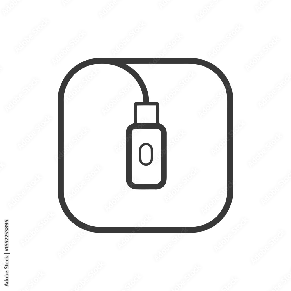 Poster minimalist line art: essential oil diffuser in rounded square frame