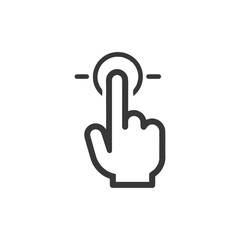 Finger Tap Icon: Simple Hand Gesture, Touchscreen Interaction, Minimalist Design