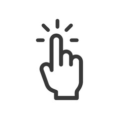 Finger Tap Icon: Bold Outline, Interactive Element, Modern Design