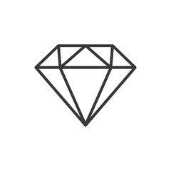 Minimalist Diamond Icon: Clean Line Art on White Background