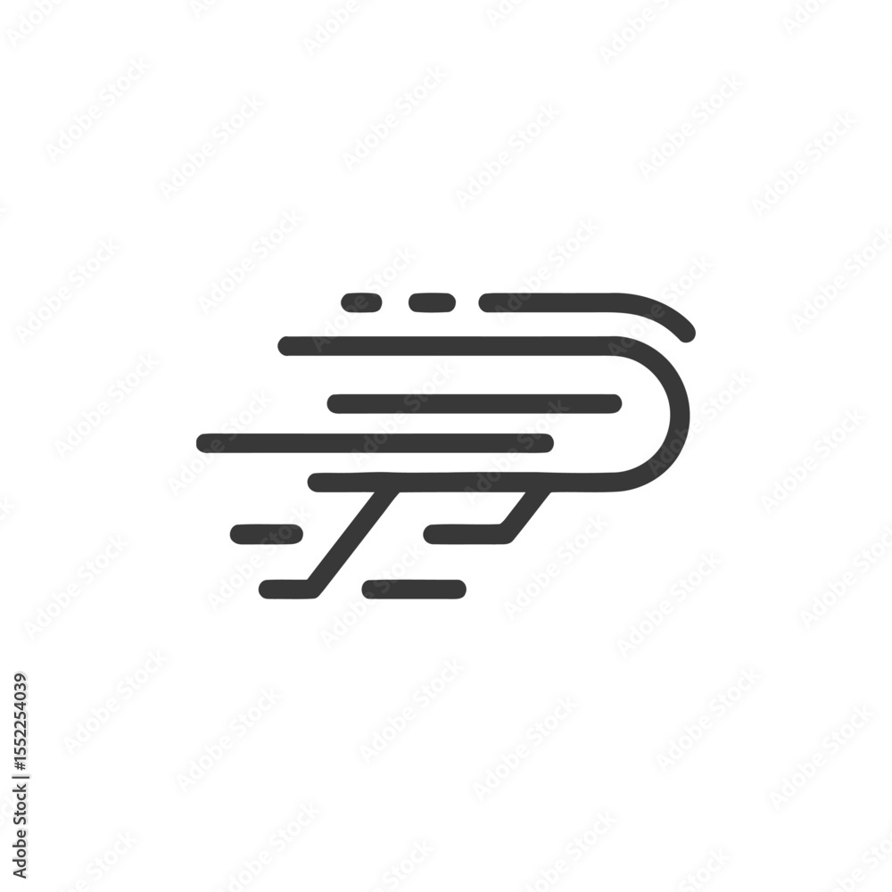 Poster dynamic motion lines: abstract speed and movement icon in minimalist style