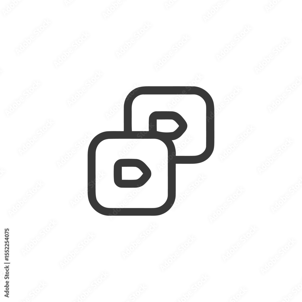 Poster overlapping play buttons: modern icon design for media and entertainment