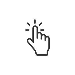 Minimalist Hand Cursor Icon with Finger Pointing Upward and Glowing Effect