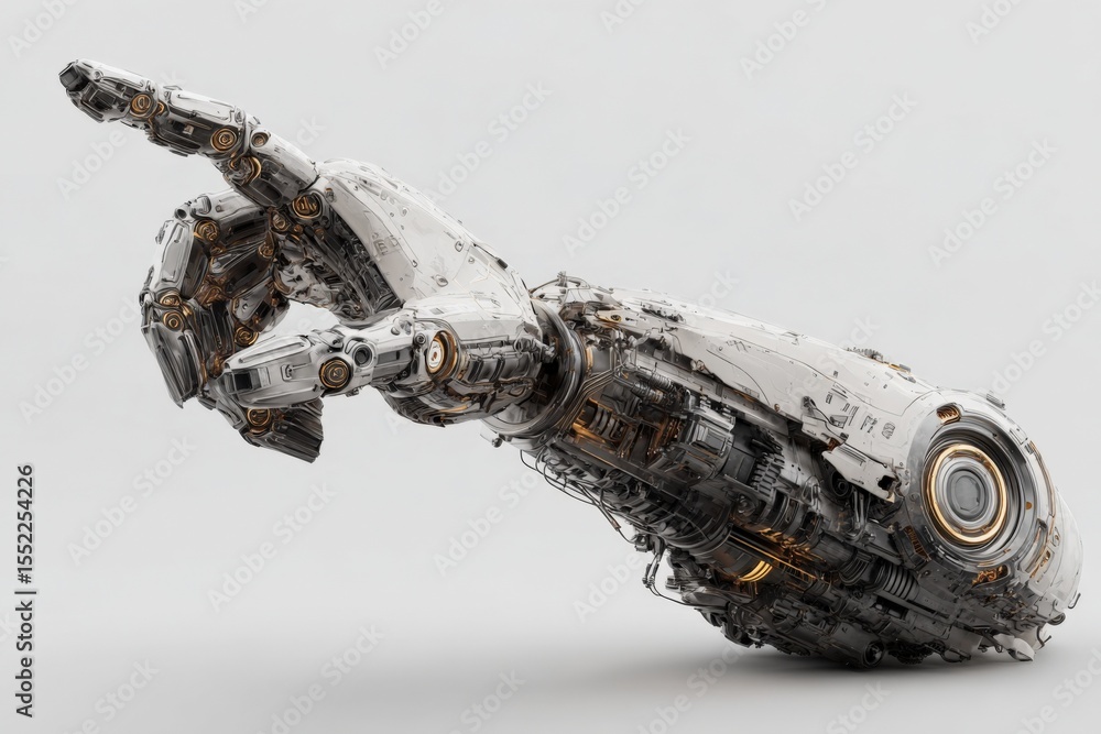 Aufkleber Futuristic robotic arm with intricate mechanical details and high-tech design, advanced enginee, and innovative automation technology