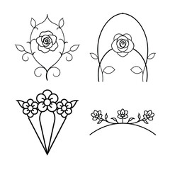 decorative Victorian floral line break bundle