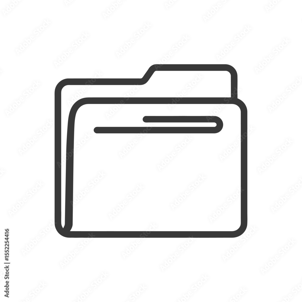 Poster minimalist folder icon: clean line art for data storage