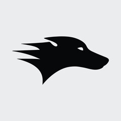 Fototapeta premium Silhouette stylized wolf head abstract logo design Vector illustration