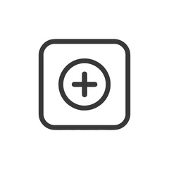 Obraz premium Add Button Icon: Rounded Square with Plus Symbol in Center