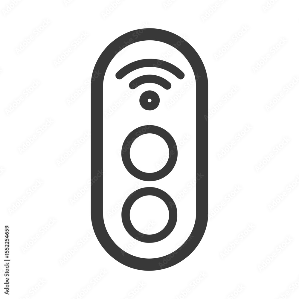 Poster minimalist smart home remote icon with wireless signal and button controls