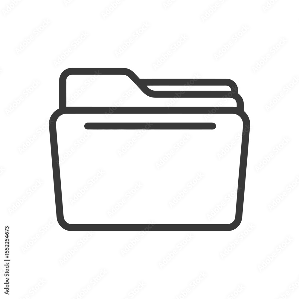 Poster minimalist folder icon: clean line art for digital organization and file management