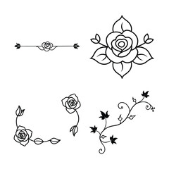 decorative Victorian floral line break bundle