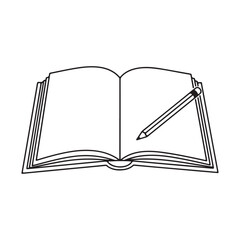 Open Book with Pencil Illustration Study and Note Taking Concept Blank Pages for Personalized Content and Design
