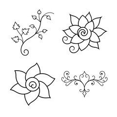 decorative Victorian floral line break bundle