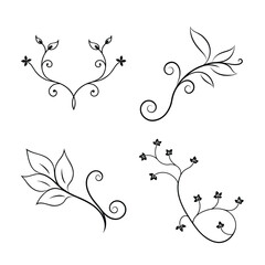 decorative Victorian floral line break bundle