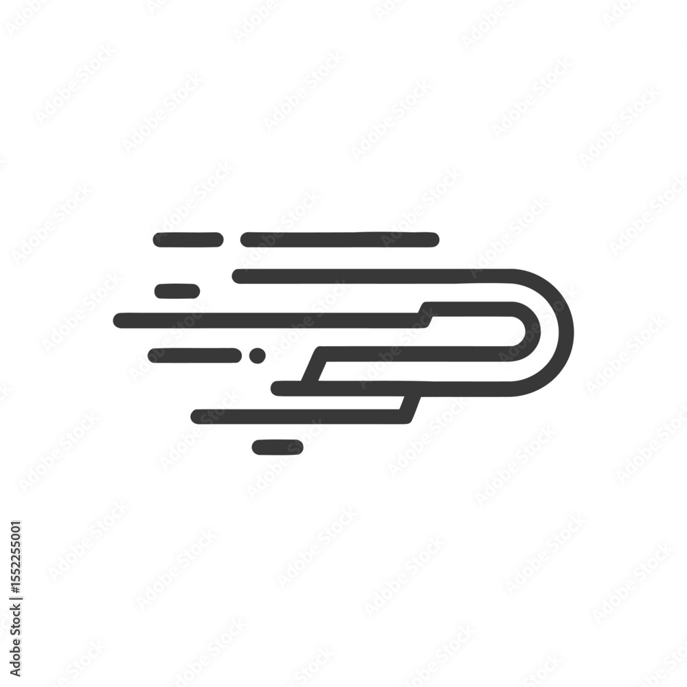 Poster dynamic motion lines: abstract speed icon in bold outline