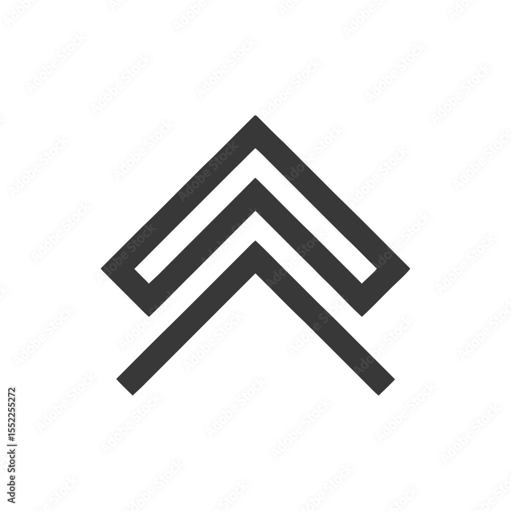 Poster minimalist arrow icon: geometric design with sharp angles and clean lines