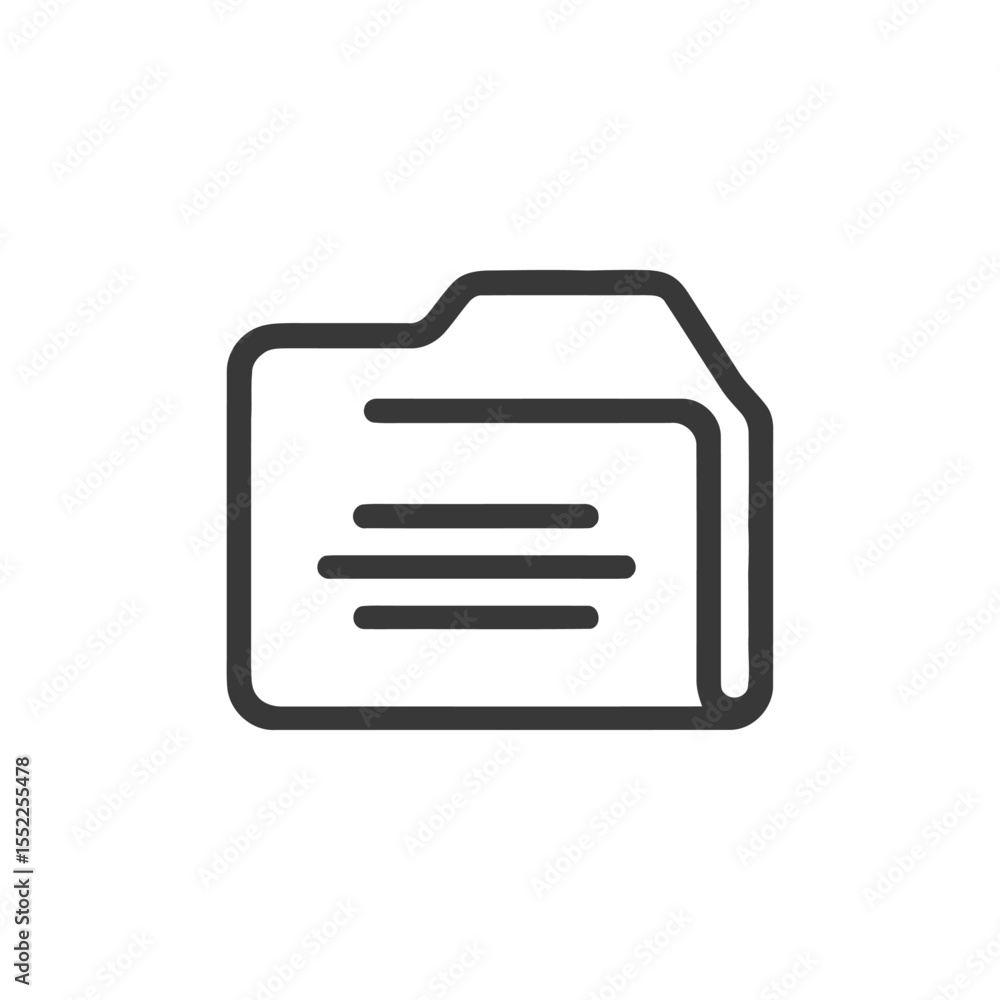 Poster minimalist folder icon: clean line art for data storage and organization