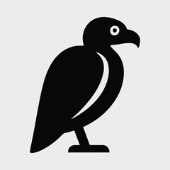 Silhouette vulture bird graphic minimalist design icon Vector illustration