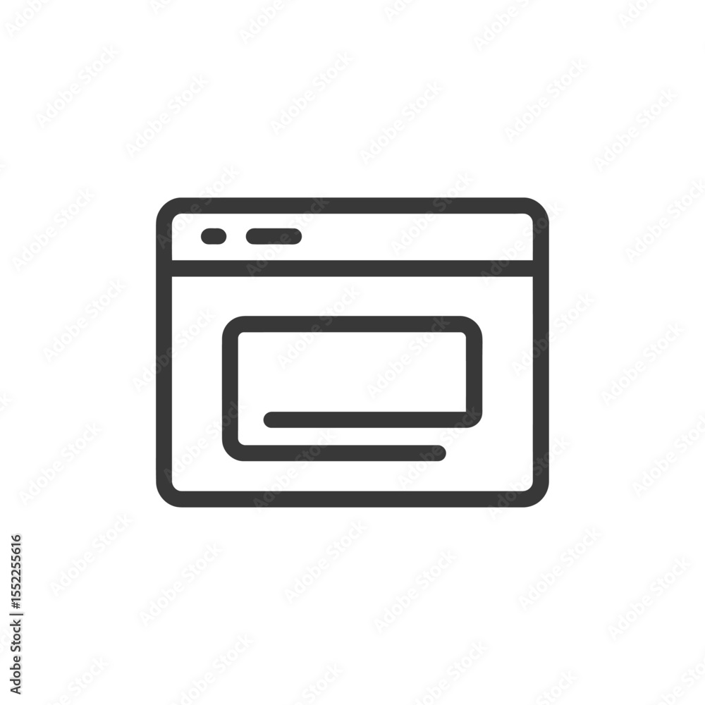 Poster minimalist browser window icon with content box outline