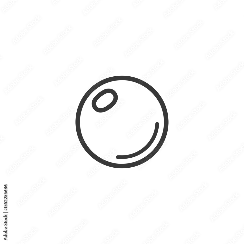 Poster simple line art: round shape with oval detail and curve