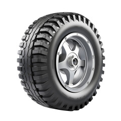 Off-road tire with alloy rim in high detail design for vehicles  