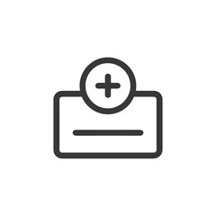 Fototapeta premium Add New Item Icon: Minimalist Black Line Art on White Background