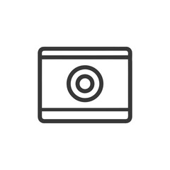 Minimalist Smart Home Security Camera Icon, Rounded Edges, Dark Gray Outline