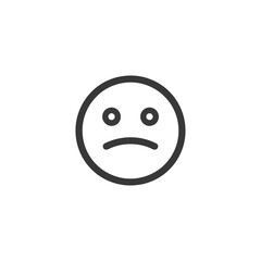 Fototapeta premium Minimalist Sad Face Icon: Simple Line Art Expression of Unhappiness