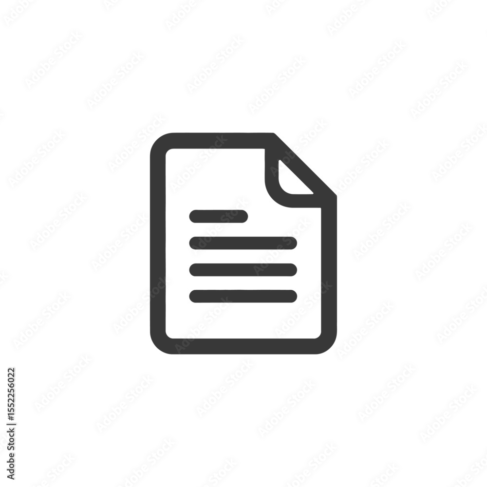Poster minimalist document icon: clean design with rounded corners and text lines