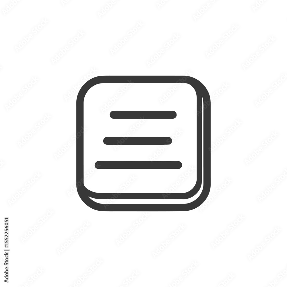 Poster minimalist list icon: rounded square with three horizontal lines