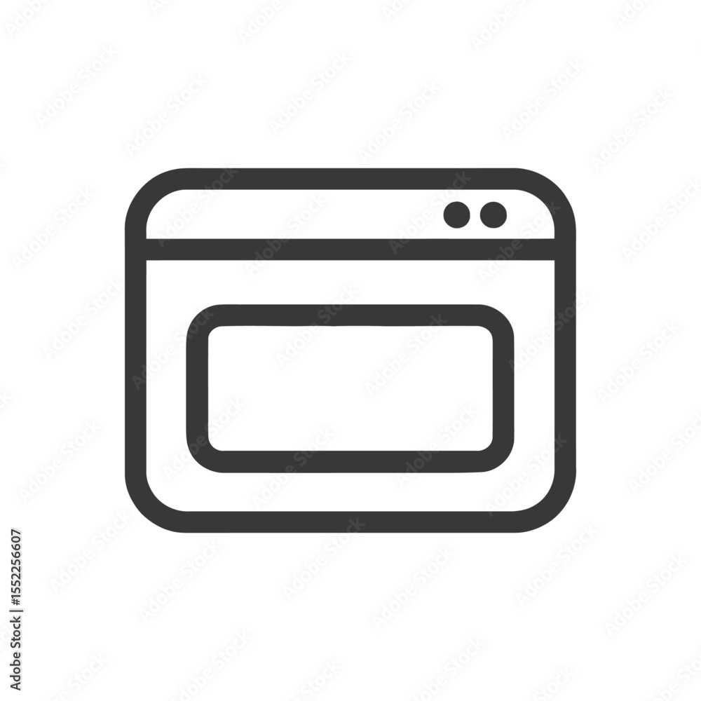 Poster browser window icon: minimalist design with rounded corners and two dots
