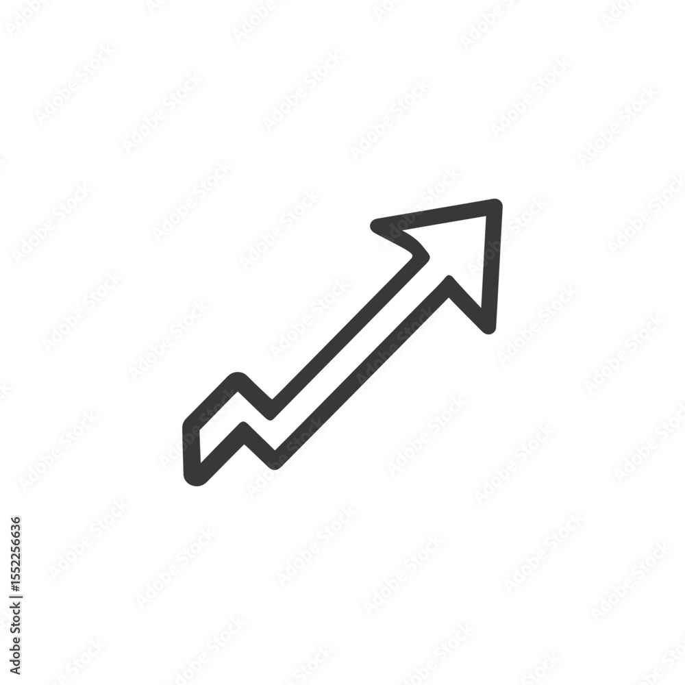 Poster ascending arrow with initial dips: a visual representation of growth