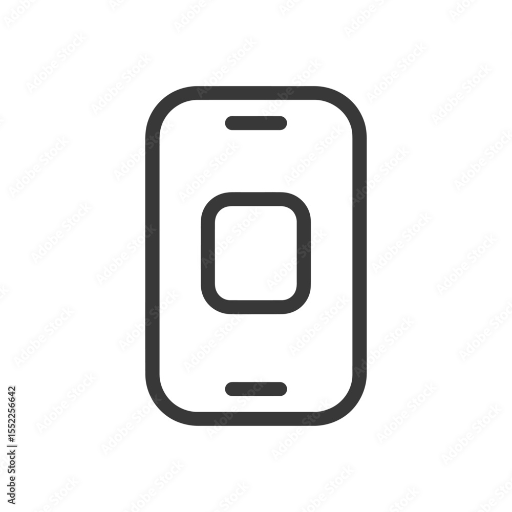 Poster minimalist smartphone icon: sleek design with rounded edges and square button