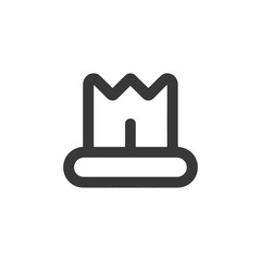 Obraz premium Minimalist Crown Icon: Bold, Geometric Design on White Background