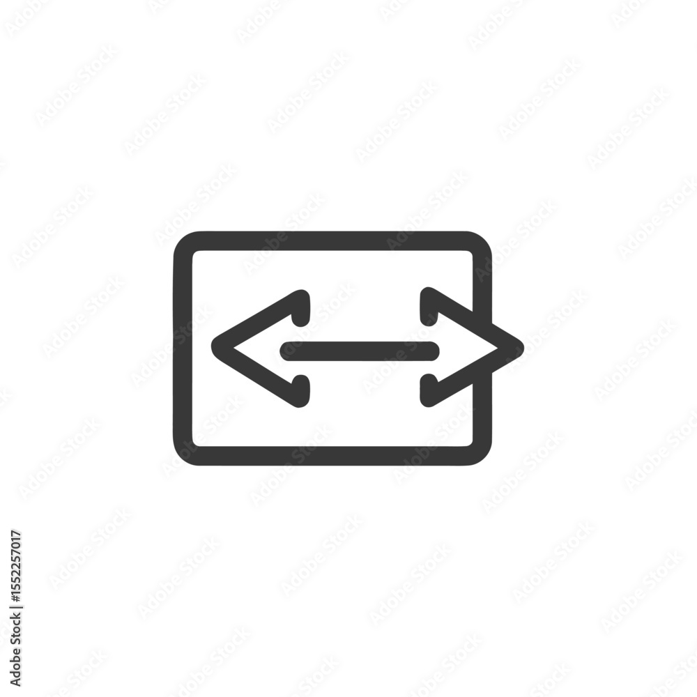 Poster simple black arrow icon pointing left and right in box