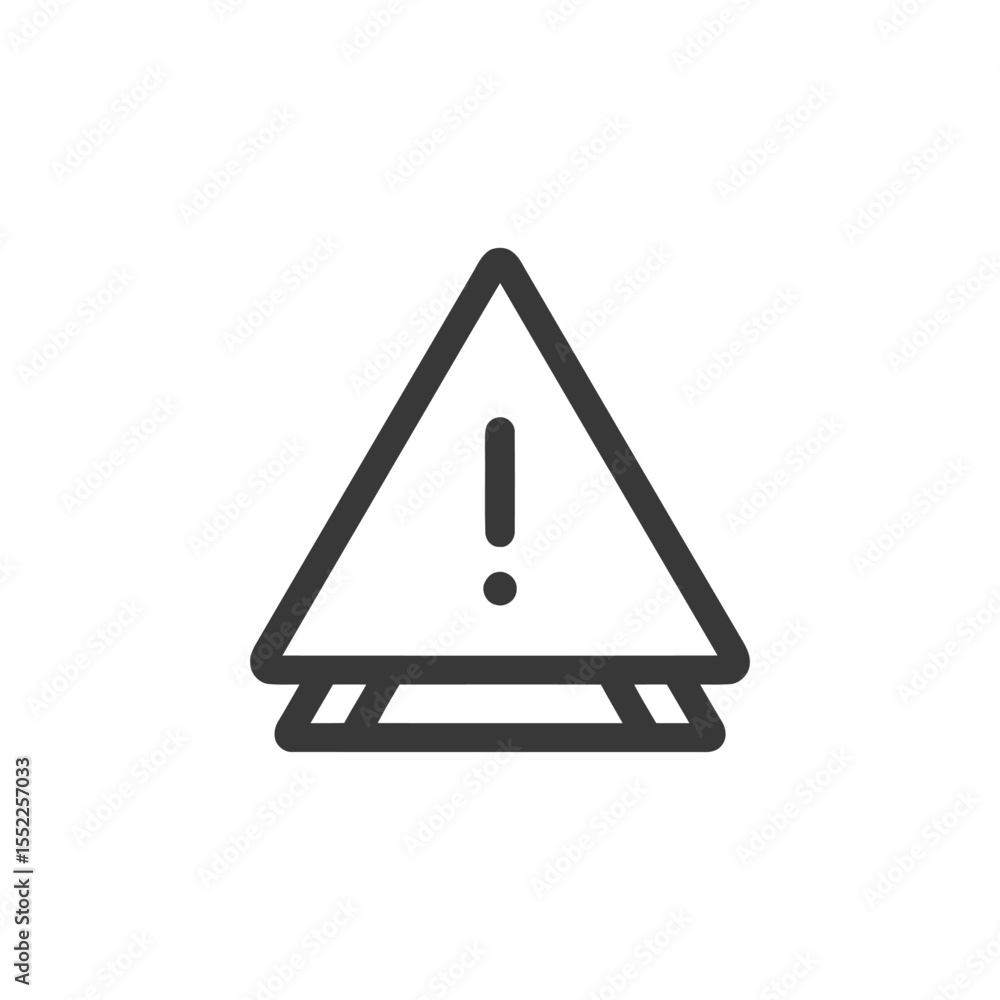 Aufkleber minimalist warning sign: triangle with exclamation point and barrier icon