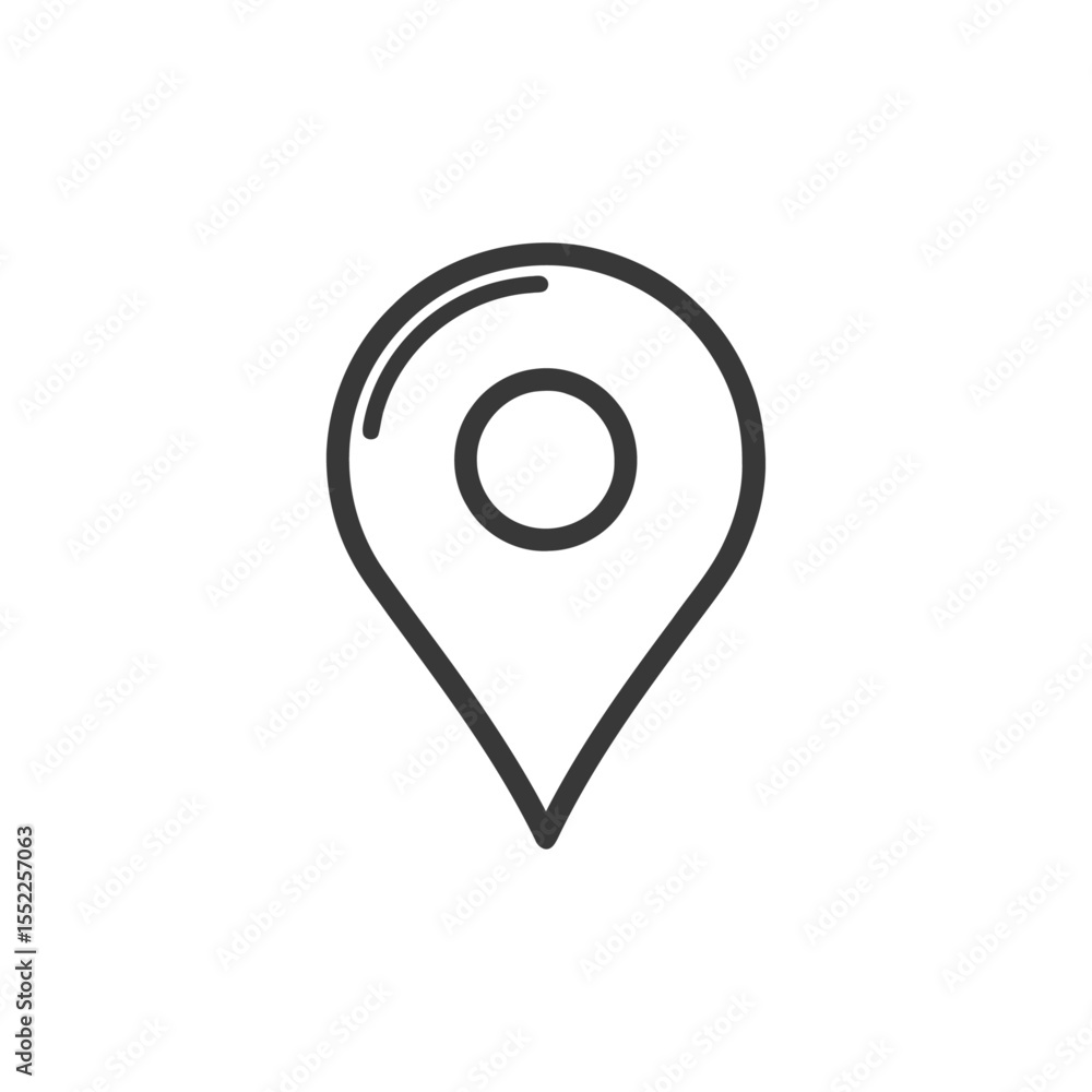 Poster minimalist location pin icon: sleek design for navigation and mapping