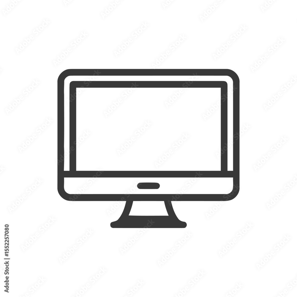 Aufkleber modern computer monitor icon with sleek design and minimalist style