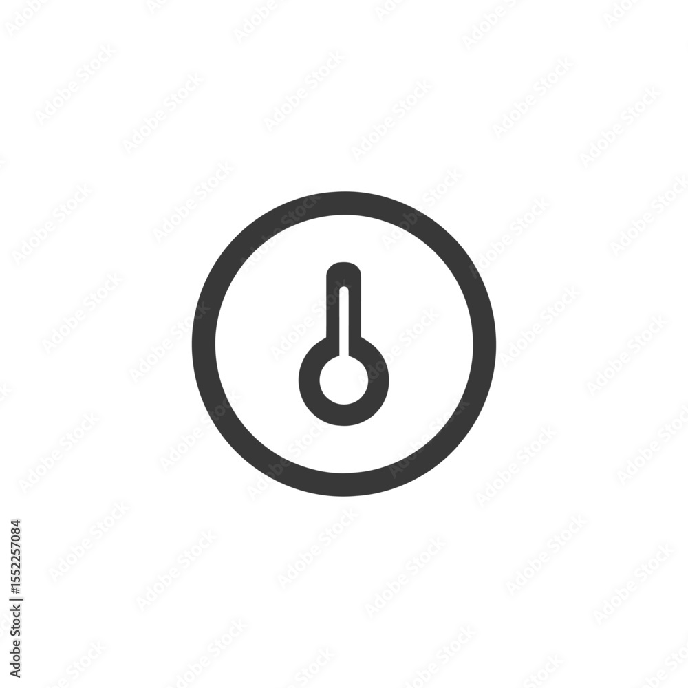 Poster minimalist thermometer icon: temperature measurement in simple design