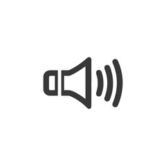 Sound Icon: Loudspeaker Emitting Sound Waves, Minimalist Design