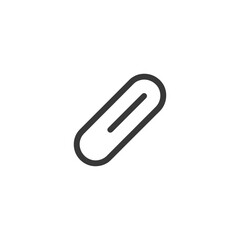 Obraz premium Minimalist Paperclip Icon: Simple, Clean Design on White Background